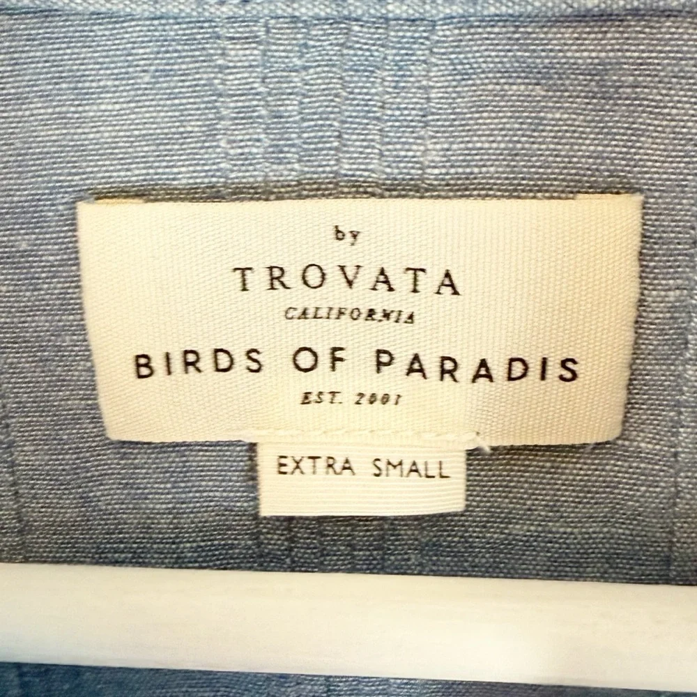 Trovata Birds of Paradis EVE SHIFT DRESS Vintage‎ Indigo $328 Sz Xs